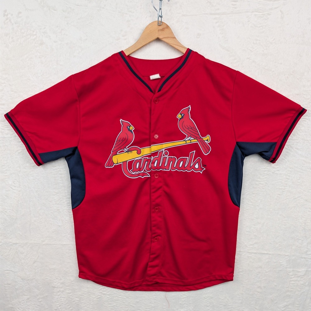 St. Louis Cardinals Jersey Mens XL Red Navy Trim Matt Carpenter 13 MLB Button Up